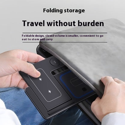 15W 3 In 1 LED Fast Wireless Charger Stand Foldable Charging Station For Smart Phone 15, 14, 13, 12, 11, Watch 9, 8, 7, 6, 5 Airpods Pro